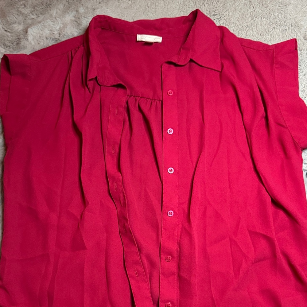 14th & Union Vibrant Red Blouse